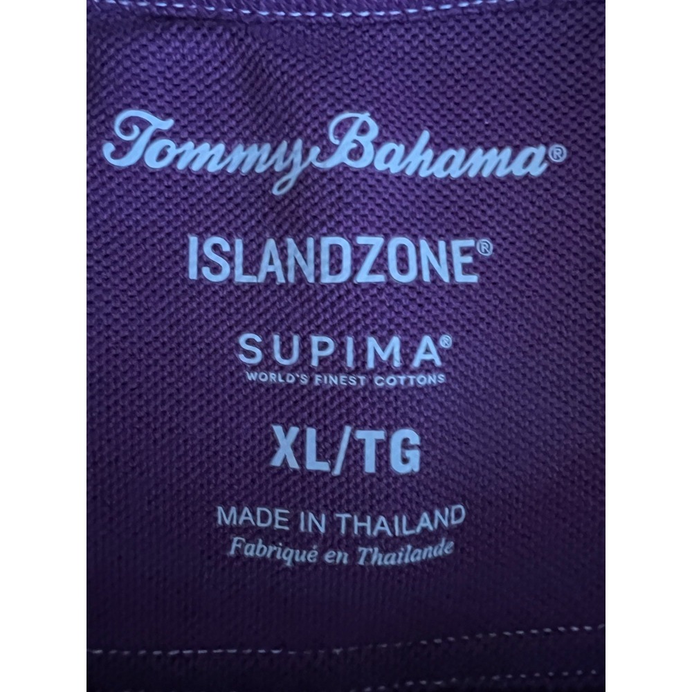 Tommy Bahama Island Zone Men's XL Polo Shirt Long Sleeve Purple Supima Vacation - Picture 2 of 10